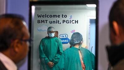 Constructed at a cost of ₹4 crore, the eight-bed BMT unit is equipped with cutting-edge technology and staffed by three doctors, 30 nurses, and others. This facility aims to treat paediatric cancers and other critical illnesses including thalassemia, haemophilia and 28 other serious conditions. (Sunil Ghosh/HT Photo) Constructed at a cost of ₹4 crore, the eight-bed BMT unit is equipped with cutting-edge technology and staffed by three doctors, 30 nurses, and others. This facility aims to treat paediatric cancers and other critical illnesses including thalassemia, haemophilia and 28 other serious conditions. (Sunil Ghosh/HT Photo)