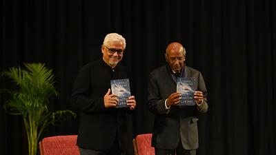 Ghosh unveils his book “Wild Fictions (Essays)” with former foreign secretary, Shyam Saran, at IIC on Tuesday. (Vipin Kumar/HT) Ghosh unveils his book “Wild Fictions (Essays)” with former foreign secretary, Shyam Saran, at IIC on Tuesday. (Vipin Kumar/HT)
