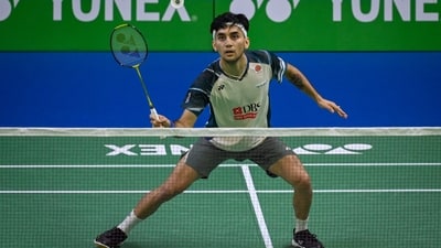 Lakshya Sen from India competes against Lin Chun-yi from Taiwan at Yonex-Sunrise India Open 2025 (Hindustan Times) Lakshya Sen from India competes against Lin Chun-yi from Taiwan at Yonex-Sunrise India Open 2025 (Hindustan Times)