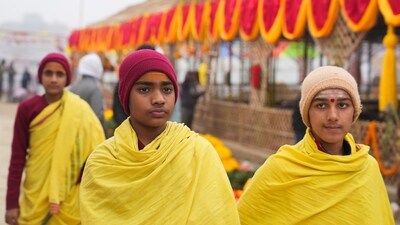 Mahakumbh, day 3: Devotees at the Sangam during the ongoing Mahakumbh Mela 2025, in Prayagraj, Wednesday, Jan. 15, 2025. (PTI) Mahakumbh, day 3: Devotees at the Sangam during the ongoing Mahakumbh Mela 2025, in Prayagraj, Wednesday, Jan. 15, 2025. (PTI)