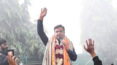 BJP leader Parvesh Verma on Wednesday filed his nomination from the New Delhi assembly constituency.. (Ajay Aggarwal/ Hindustan Times) BJP leader Parvesh Verma on Wednesday filed his nomination from the New Delhi assembly constituency.. (Ajay Aggarwal/ Hindustan Times)