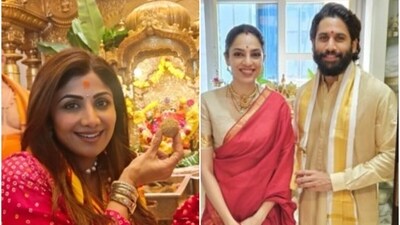 Actors Shilpa Shetty Kundra; and Sobhita Dhulipala and Naga Chaitanya