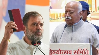 Rahul Gandhi said that Mohan Bhagwat saying that India did not get independence in 1947 was an insult to every single Indian person. (PTI) Rahul Gandhi said that Mohan Bhagwat saying that India did not get independence in 1947 was an insult to every single Indian person. (PTI)