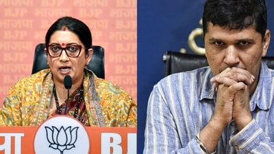 Smriti Irani could be BJP's answer for AAP's Saurabh Bharadwaj in Delhi's GK assembly seat. (ANI) Smriti Irani could be BJP's answer for AAP's Saurabh Bharadwaj in Delhi's GK assembly seat. (ANI)