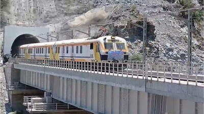 The Katra-Reasi section was the toughest in the 272-km Udhampur-Srinagar-Baramulla Rail Link (USBRL) broad-gauge project. (HT File) The Katra-Reasi section was the toughest in the 272-km Udhampur-Srinagar-Baramulla Rail Link (USBRL) broad-gauge project. (HT File)