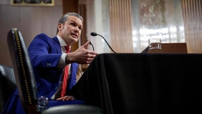 Pete Hegseth, President-elect Donald Trump's nominee for Secretary of Defense, speaks during a Senate Armed Services confirmation hearing on Capitol Hill on January 14, 2025 in Washington, DC. (Getty Images via AFP)