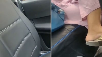 A woman hurled abuses and spat at her cab driver for being late by 7 minutes. (Screengrab) A woman hurled abuses and spat at her cab driver for being late by 7 minutes. (Screengrab)