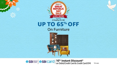 Discover unbeatable deals on furniture during the Amazon Republic Day Sale with up to 65% off on beds, sofas, and cabinets. Discover unbeatable deals on furniture during the Amazon Republic Day Sale with up to 65% off on beds, sofas, and cabinets.