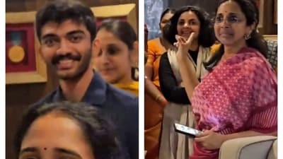 D Gukesh got teased by Viswanathan Anand's wife D Gukesh got teased by Viswanathan Anand's wife