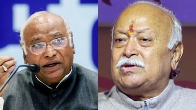 Congress chief Mallikarjun Kharge said that it was a "matter of shame" that RSS was not acknowledging the 1947 independence. (ANI/PTI) Congress chief Mallikarjun Kharge said that it was a "matter of shame" that RSS was not acknowledging the 1947 independence. (ANI/PTI)