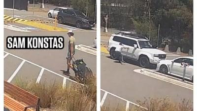 Man risks life, crashes car for a photo with Sam Konstas; entire ordeal caught on camera Man risks life, crashes car for a photo with Sam Konstas; entire ordeal caught on camera