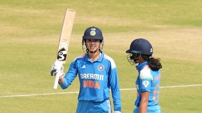 Smriti Mandhana hit India's fastest century in women's ODIs (BCCI Women) Smriti Mandhana hit India's fastest century in women's ODIs (BCCI Women)