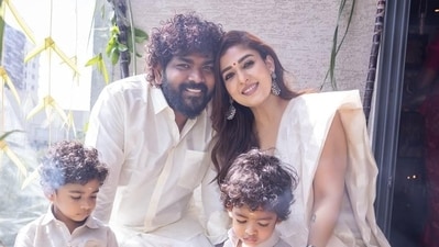 It was all about family for Nayanthara with her Pongal celebrations! Take a look at the adorable picture of her with husband Vignesh Shivan, and two kids Uyir and Ulag. It was all about family for Nayanthara with her Pongal celebrations! Take a look at the adorable picture of her with husband Vignesh Shivan, and two kids Uyir and Ulag.