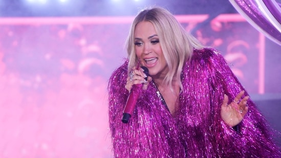 Carrie Underwood performs during the Times Square New Year's Eve celebration on Tuesday, Dec. 31, 2024, in New York. (Photo by Charles Sykes/Invision/AP) (Charles Sykes/Invision/AP)