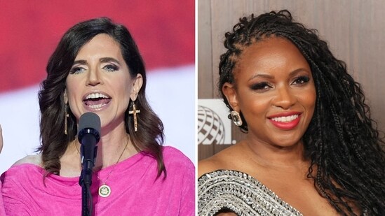 Nancy Mace loses her cool after Jasmine Crockett calls her a ‘child’ during meeting (AP Photo/J. Scott Applewhite, File, photo by Rodin Eckenroth / GETTY IMAGES NORTH AMERICA / Getty Images via AFP)