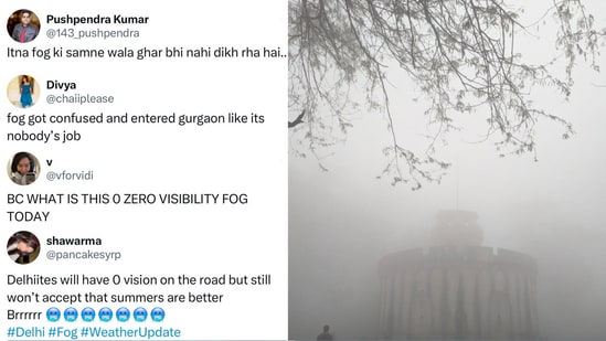 Delhiites react on X as visibility takes a dip in chilly Delhi NCR