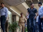 A forensic team and police personnel at the Satguru Sharan building after an intruder attacked Actor Saif Ali Khan, in Mumbai on Thursday. (ANI Photo) A forensic team and police personnel at the Satguru Sharan building after an intruder attacked Actor Saif Ali Khan, in Mumbai on Thursday. (ANI Photo)
