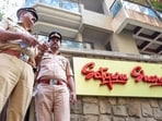Police personnel stand guard at Satguru Sharan building after an intruder attacked actor Saif Ali Khan in Mumbai. Police personnel stand guard at Satguru Sharan building after an intruder attacked actor Saif Ali Khan in Mumbai.