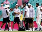 India's captain Jasprit Bumrah (C) talks with coach Gautam Gambhir (3rd L) and teammates before the start of day three of the fifth cricket Test match between Australia and India India's captain Jasprit Bumrah (C) talks with coach Gautam Gambhir (3rd L) and teammates before the start of day three of the fifth cricket Test match between Australia and India