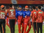 Royal Challengers Bengaluru and Sunrisers Hyderabad players greet each other Royal Challengers Bengaluru and Sunrisers Hyderabad players greet each other