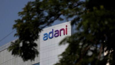 The logo of the Adani Group is seen on the facade of its Corporate House on the outskirts of Ahmedabad, India, November 21, 2024. (Amit Dave/Reuters)