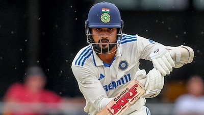India's Akash Deep using Virat Kohli's MRF bat at the Gabba in Brisbane. (AP) India's Akash Deep using Virat Kohli's MRF bat at the Gabba in Brisbane. (AP)