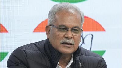 Congress leader Bhupesh Baghel addresses a press conference on Thursday (PTI) Congress leader Bhupesh Baghel addresses a press conference on Thursday (PTI)