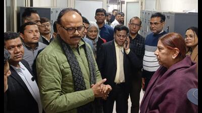Deputy chief minister Brajesh Pathak visited KGMU on Thursday to check on the health condition of the junior resident who allegedly attempted suicide (Sourced) Deputy chief minister Brajesh Pathak visited KGMU on Thursday to check on the health condition of the junior resident who allegedly attempted suicide (Sourced)
