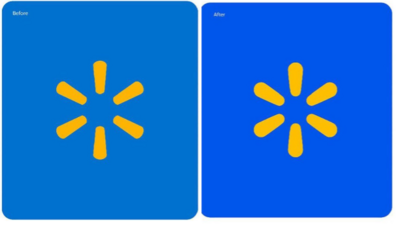 The old and new logos respectively of Walmart (Walmart/X)