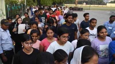 The NTA conducts the NEET every year for admission into medical colleges. A total of 1,08,000 seats are available for MBSS course. ( Santosh Kumar/HT file)