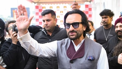 Actor Saif Ali Khan during his visit to Chandani Chowk, in Delhi on Saturday, (PTI)
