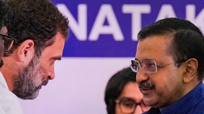 Congress MP Rahul Gandhi (left) with Aam Aadmi Party national convener Arvind Kejriwal. (PTI File Photo) Congress MP Rahul Gandhi (left) with Aam Aadmi Party national convener Arvind Kejriwal. (PTI File Photo)