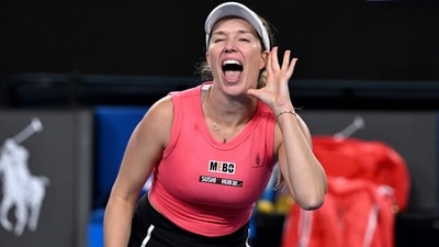 USA's Danielle Collins celebrates victory over Australia's Destanee Aiava after their women's singles match on day five of the Australian Open tennis tournament in Melbourne (AFP) USA's Danielle Collins celebrates victory over Australia's Destanee Aiava after their women's singles match on day five of the Australian Open tennis tournament in Melbourne (AFP)