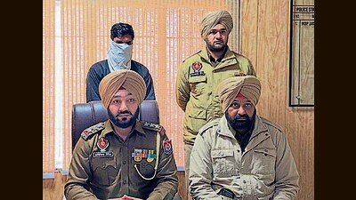 The accused in custody of Ludhiana police on Thursday. (HT Photo)