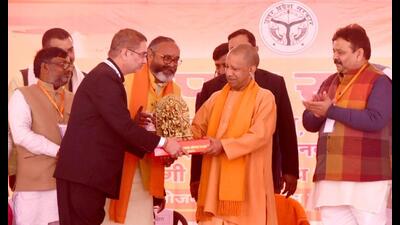 U.P. chief minister Yogi Adityanath at an event in Sonbhadra. (Sourced)