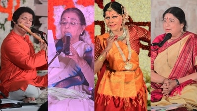 Rakesh Chaurasia, Usha Mangeshkar, Shobhana Narayan, Arati Ankalikar Tikekar and other performed Raag Seva at Shri Ram Temple, Ayodhya