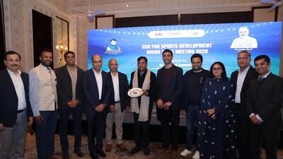With an eye on the ports minister Mansukh Mandaviya urged corporates to adopt a sport each (SAI) With an eye on the ports minister Mansukh Mandaviya urged corporates to adopt a sport each (SAI)
