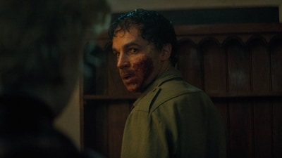 Christopher Abbott in a still from Wolf Man. Christopher Abbott in a still from Wolf Man.
