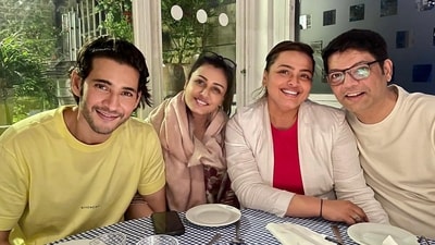 Mahesh Babu, Namrata Shirodkar with Shilpa Shirodkar and Aparesh Ranjit.