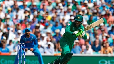 Fakhar Zaman during the 2017 Champions Trophy final (ICC) Fakhar Zaman during the 2017 Champions Trophy final (ICC)