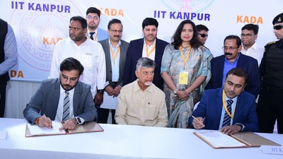 The MoU was signed by Prof Pratik Sen, Dean of Students' Affairs at IIT Kanpur, and Vikas Marmat, Project Director at KADA. The MoU was signed by Prof Pratik Sen, Dean of Students' Affairs at IIT Kanpur, and Vikas Marmat, Project Director at KADA.