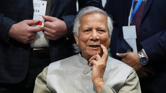 Muhammad Yunus, head of Bangladesh's interim government speaks to members of the media at the COP29 U.N. Climate Summit, Wednesday, Nov. 13, 2024, in Baku, Azerbaijan. (AP)