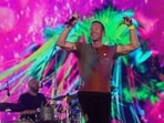 Chris Martin of Coldplay performs at Wembley Stadium, in London, Britain, August 12, 2022. 