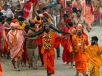 Mahakumbh 2025 Live: Sadhus arrive in Prayagraj on January 14, 2025, to take a dip in Sangam, the confluence of the Ganges, Yamuna, and mythical Saraswati rivers, for Shahi Snan, or 'royal bath', during the Maha Kumbh Mela festival. Mahakumbh 2025 Live: Sadhus arrive in Prayagraj on January 14, 2025, to take a dip in Sangam, the confluence of the Ganges, Yamuna, and mythical Saraswati rivers, for Shahi Snan, or 'royal bath', during the Maha Kumbh Mela festival.