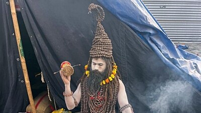 Another unique sage known as Rudraksh Baba was seen at the Mahakumbh. A devotee of Shiva, Panchayati Niranjani Akhara's Digambar, Ajay Giri wears 11 thousand Rudraksh to channel the Rudra avatar of the deity Shiva. (ANI Pic Service) Another unique sage known as Rudraksh Baba was seen at the Mahakumbh. A devotee of Shiva, Panchayati Niranjani Akhara's Digambar, Ajay Giri wears 11 thousand Rudraksh to channel the Rudra avatar of the deity Shiva. (ANI Pic Service)