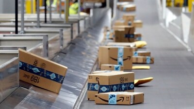 Amazon packages move along a conveyor at an Amazon warehouse facility, Dec. 17, 2019, in Goodyear, Ariz. (Ross D. Franklin/AP) Amazon packages move along a conveyor at an Amazon warehouse facility, Dec. 17, 2019, in Goodyear, Ariz. (Ross D. Franklin/AP)