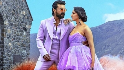 Ram Charan and Kiara Advani in a still from Shankar's Game Changer. Ram Charan and Kiara Advani in a still from Shankar's Game Changer.