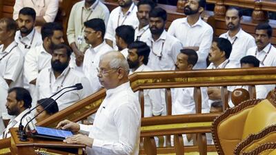 Kerala Governor Rajendra Vishwanath Arlekar delivers policy address at the 13th session of the 15th Kerala Legislative Assembly, in Thiruvananthapuram (PTI) Kerala Governor Rajendra Vishwanath Arlekar delivers policy address at the 13th session of the 15th Kerala Legislative Assembly, in Thiruvananthapuram (PTI)