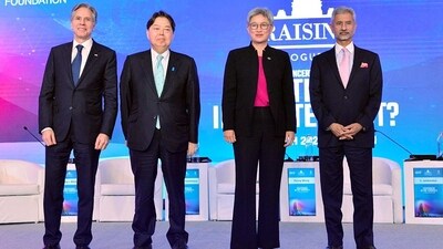 The foreign ministers of Quad bloc nations are expected to be present for the inaugural ceremony of US President-elect Donald Trump (Raisina Dialogue Twitter) The foreign ministers of Quad bloc nations are expected to be present for the inaugural ceremony of US President-elect Donald Trump (Raisina Dialogue Twitter)