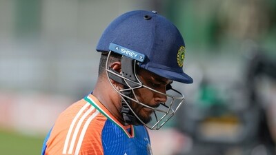 India's Sanju Samson walks off the field after losing his wicket during the second T20 cricket match between South Africa and India at St. George's Park in Gqeberha, South Africa, Sunday, Nov. 10, 2024. (AP Photo/Themba Hadebe) (AP) India's Sanju Samson walks off the field after losing his wicket during the second T20 cricket match between South Africa and India at St. George's Park in Gqeberha, South Africa, Sunday, Nov. 10, 2024. (AP Photo/Themba Hadebe) (AP)